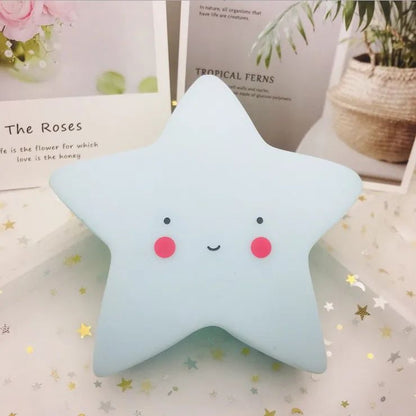 LED Mini Night Light Cartoon Fantasy Star Moon Bedside Light Baby Room Decoration Feeding Night Light Children Gift Toy