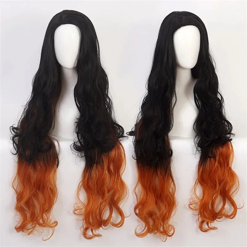 Anime Nezuko Cosplay Kamado Nezuko Cosplay Costume Nezuko Wig Uniform with Props for Adult Kids Halloween Carnival Costumes