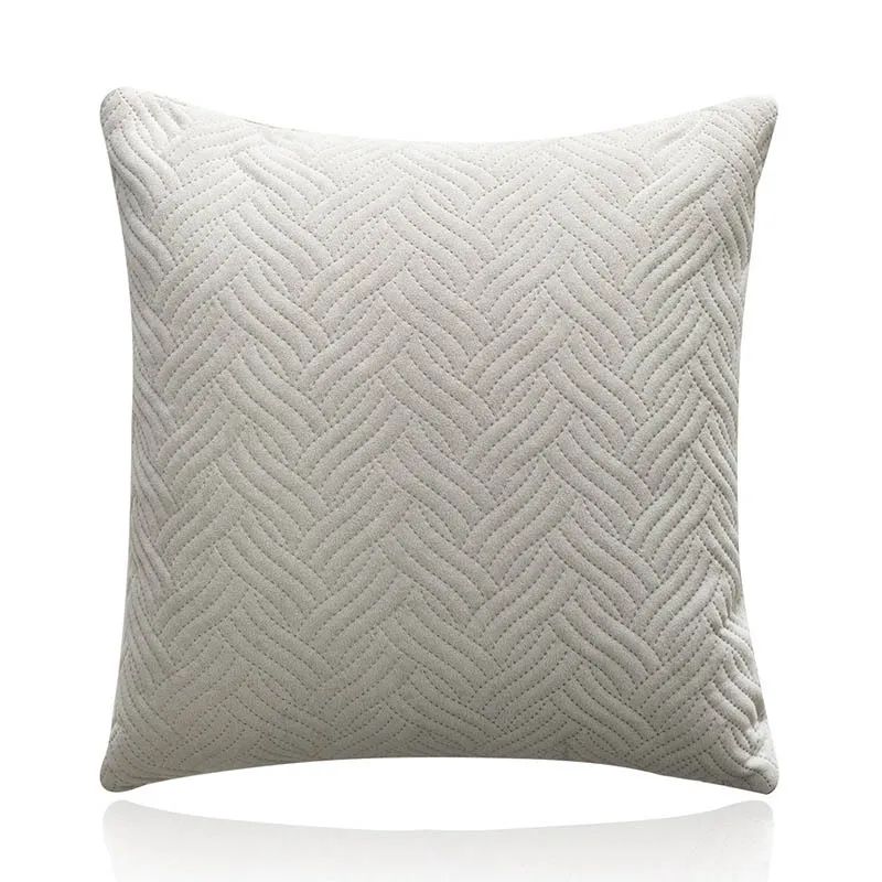 Quilted Velvet Pillowcase Throw Pillow Covers Home Cojines Decor Pillow Cases Simple Sofa Cushion Cover Decorative 45x45cm