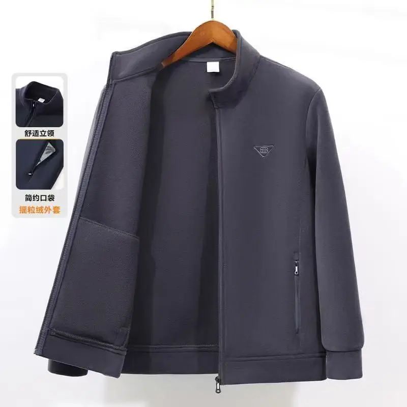 Jaqueta Esportiva de Moletom Solta Confortável para Pesca Jaqueta Masculina da Moda Versátil e Tendência Gola Alta Quente Acolchoada de Algodão
