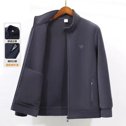 Jaqueta Esportiva de Moletom Solta Confortável para Pesca Jaqueta Masculina da Moda Versátil e Tendência Gola Alta Quente Acolchoada de Algodão