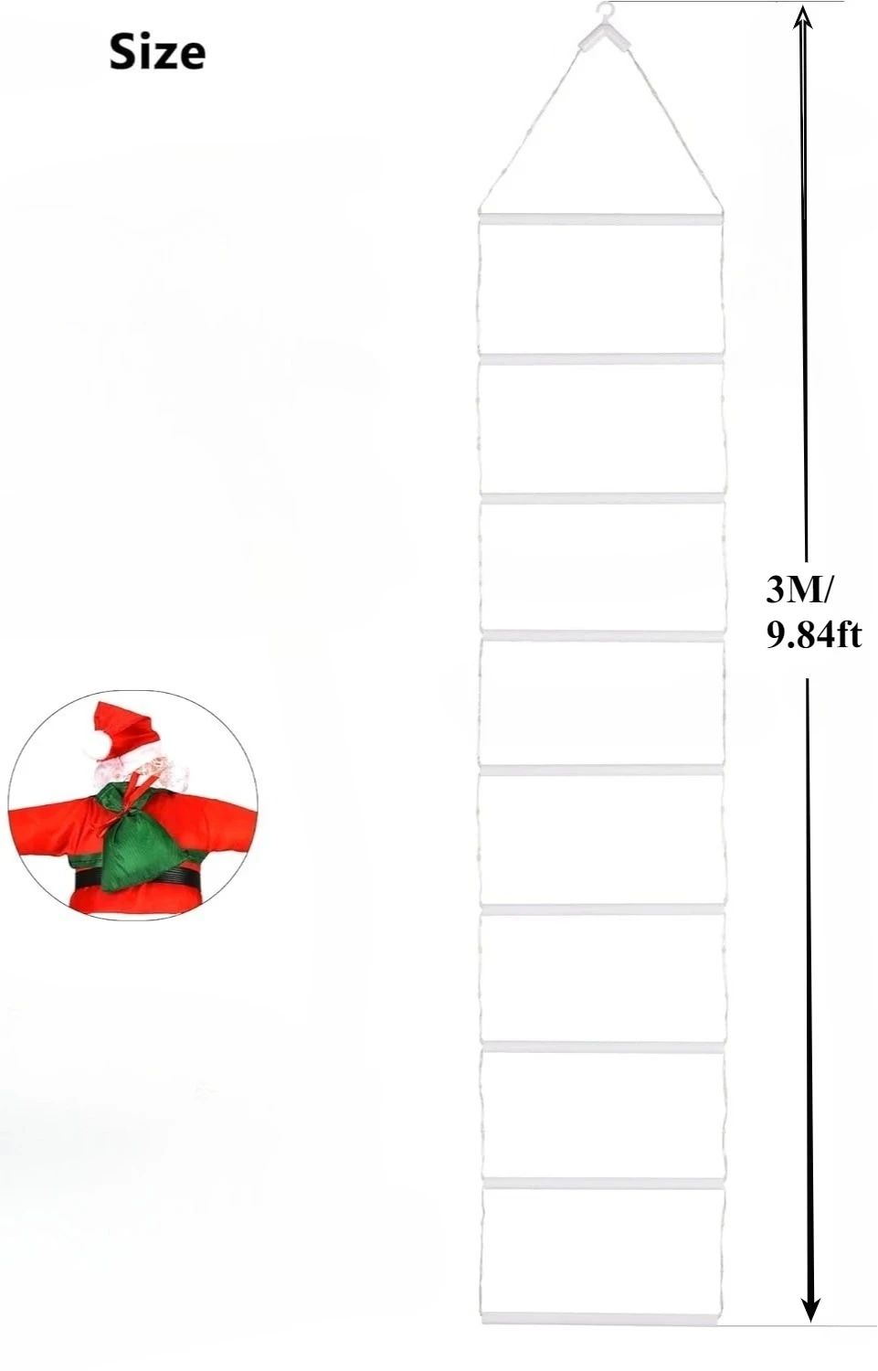 Christmas Decoration 2025 Santa Claus Climbing Ladder Room Decoration Home Outdoor Garden Cristmas Tree Ornement Gift LED