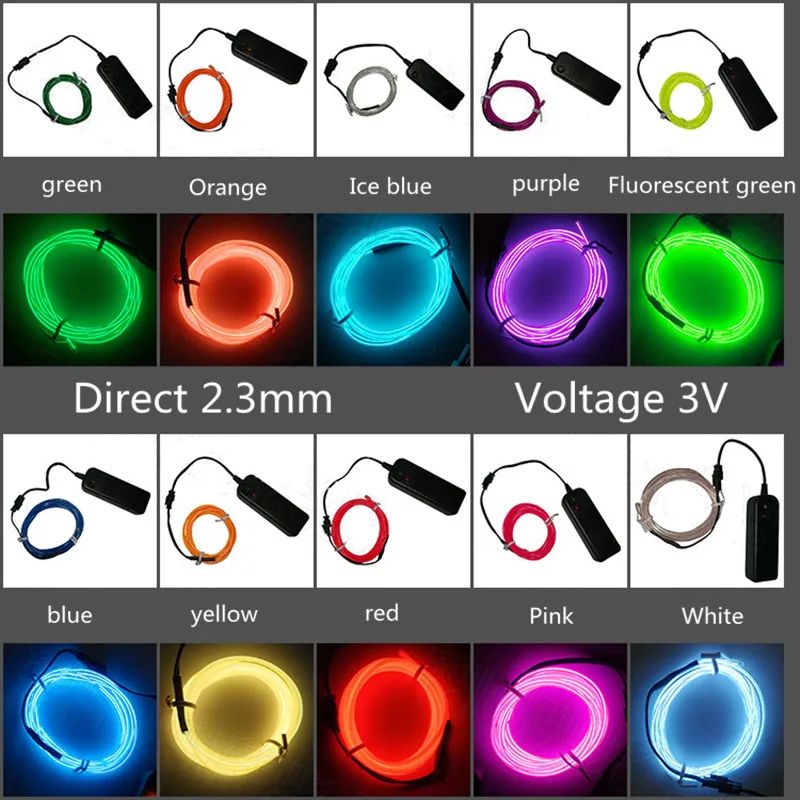 1M/3M/5M Flexible Neon Light Ball Dress Decoration Light EL Luminous Cable Party DIY Atmosphere Light Waterproof LED Strip