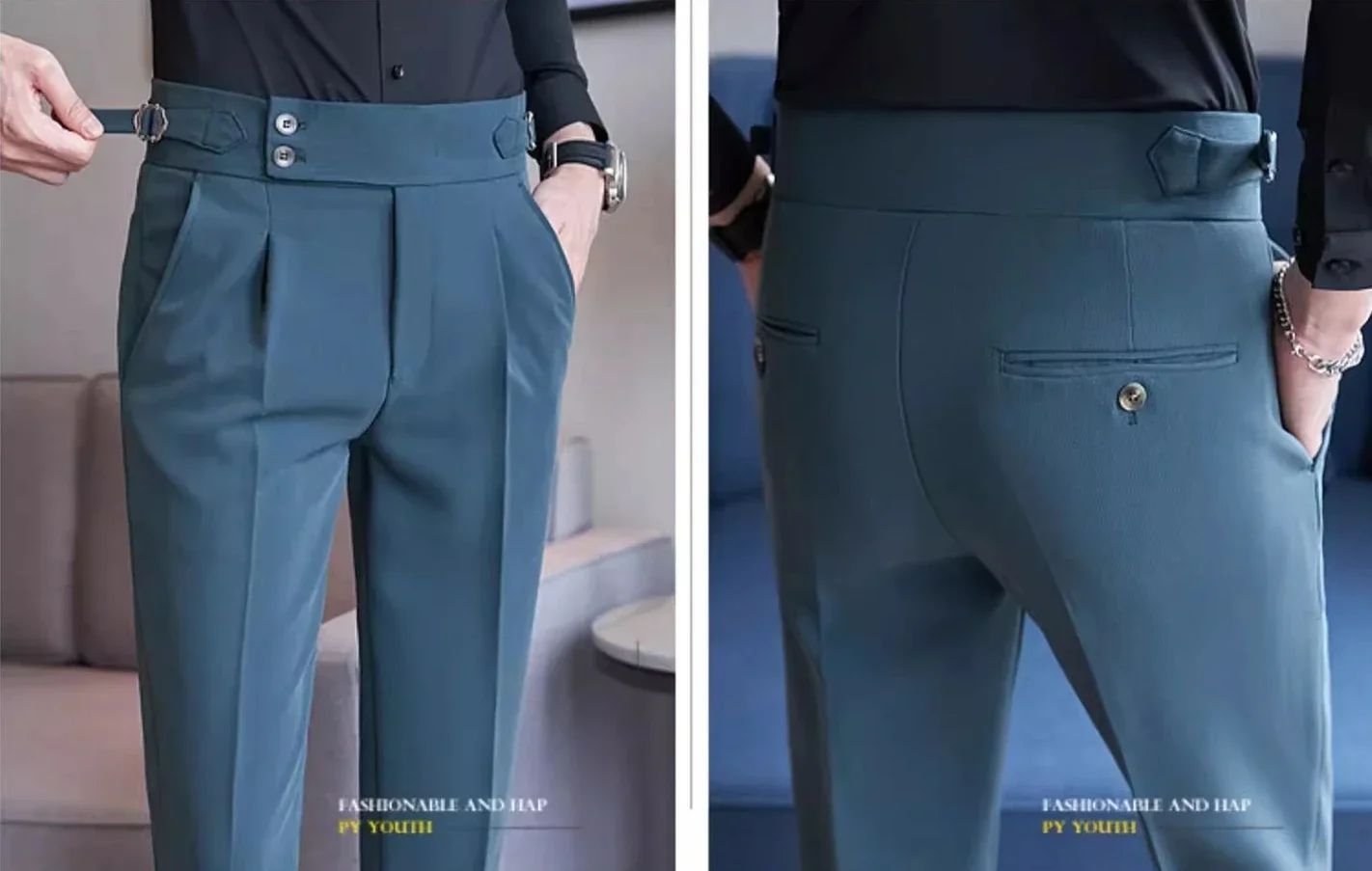 Calças de Terno Masculinas, Calças de Vestir Slim Modernas, Calças Brancas Pretas Azuis Verdes Pantalones Hombre Outono/Inverno Masculino, Novidade 2025