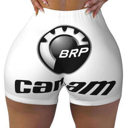 Custom Women's BRP ATV Unisex Can Am Logo Workout Yoga Shorts Athletic Gym Volleyball Biker Shorts