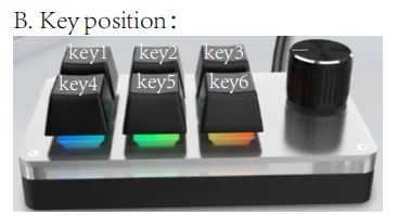 6 teclas 1 botão RGB Programação Macro Teclados Mini Teclado Mecânico USB Programável Personalizado para Photoshop