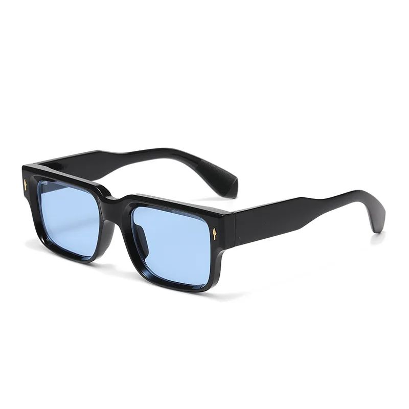 JNPCXI Óculos de Sol Retrô Quadrados Femininos Listras de Leopardo Sombras UV400 Rebites da Moda Masculinos Óculos de Sol Transparentes Gradiente