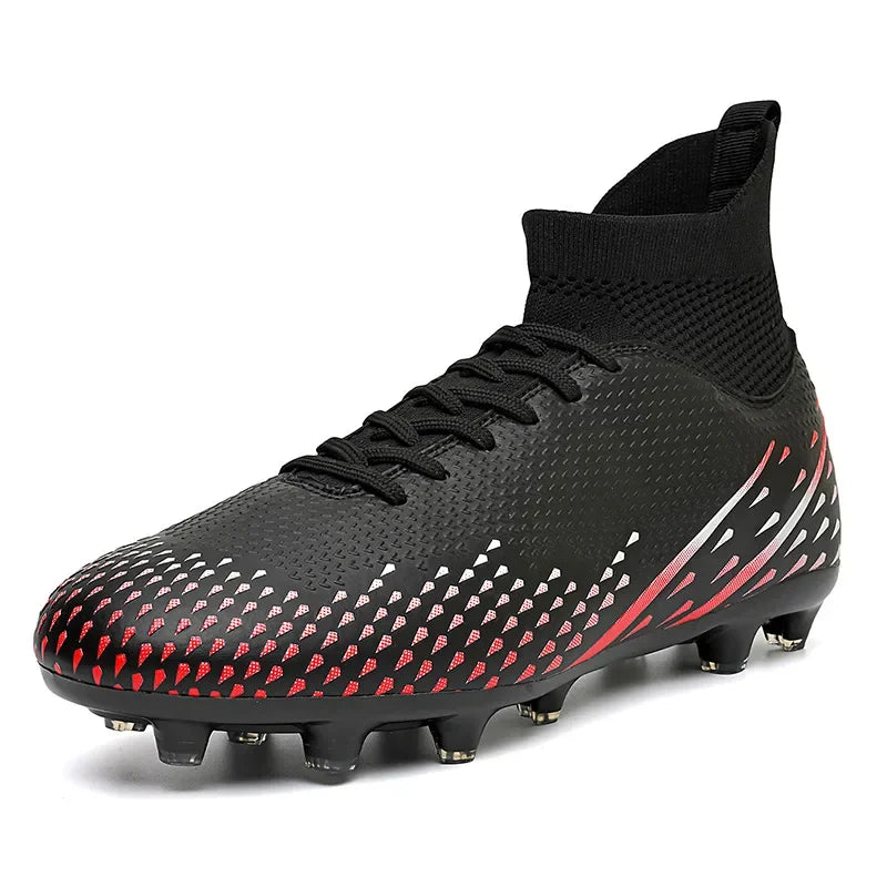 Red Male Football Boots Outdoor Training Football Field Cleats Man Lace-Up Anti-Slip Men’s Soccer Shoes Society botas de futbol