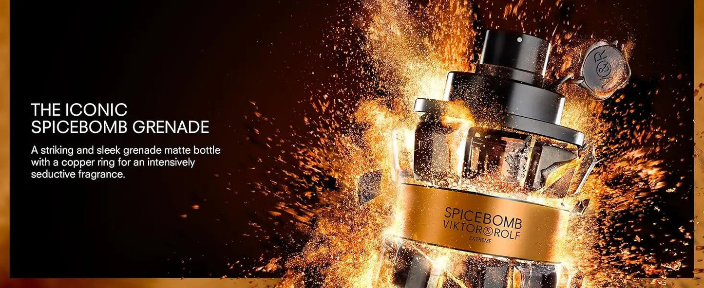 Spicebomb Extreme by Viktor & Rolf 3.04 oz EDP Cologne for Men Series Eau de Parfum Notes of Bergamot Citrus 4Style for choose