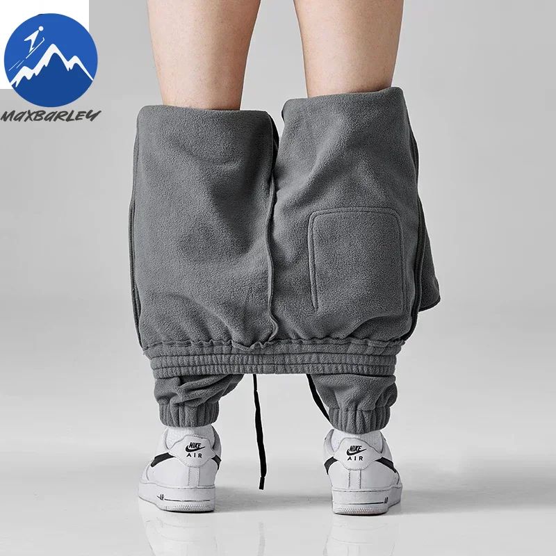 Brand Winter Wool Sweatpants Men's Thickened Double-Sided Fleece Casual Trousers Jogger Men's Outdoor Down Cotton Warm Pants