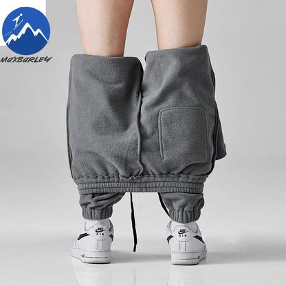 Brand Winter Wool Sweatpants Men's Thickened Double-Sided Fleece Casual Trousers Jogger Men's Outdoor Down Cotton Warm Pants