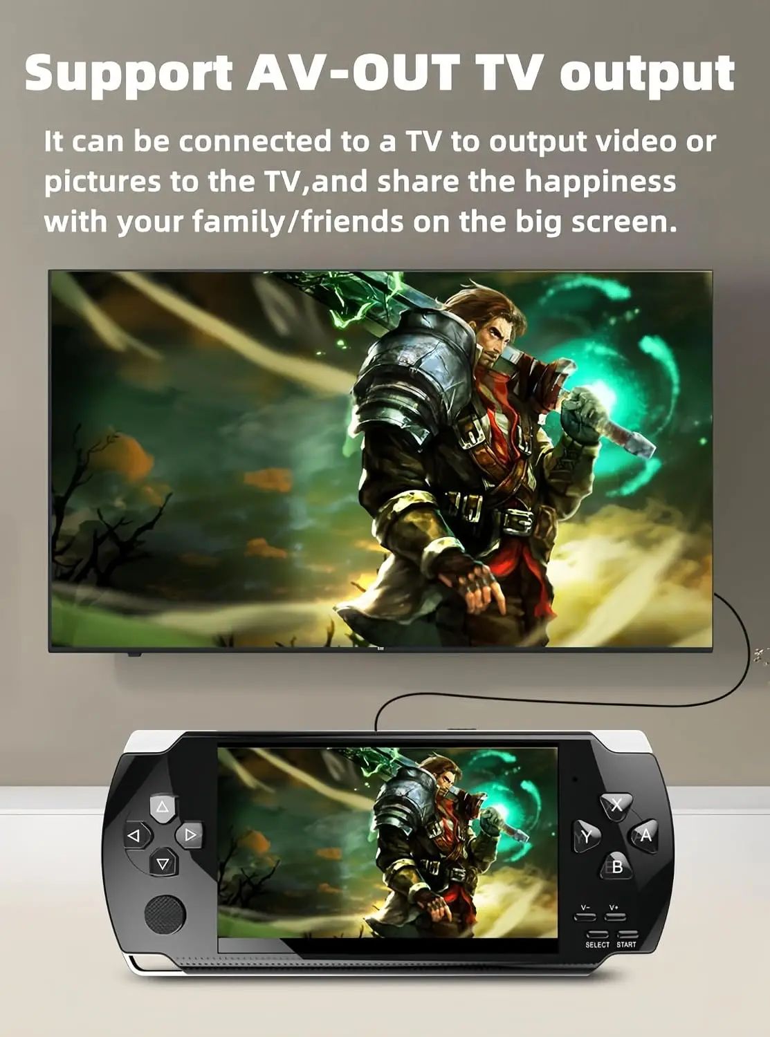 HLF Retro Video Game Console Screen Built-in 2000 Games Handheld Game Console Multiple Emulators Mini Portable Game Device MP3 MP4 Music TV Output E-Bbook Children/Men/Festivals