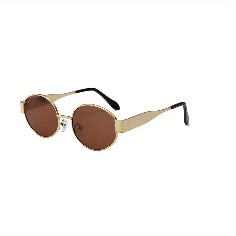 New Oval Sunglasses for Women Men Trendy Metal Frame Sun Glasses Classic Shades