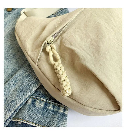 Trendy Women's Soft Cloth Shoulder Bag Solid Color Student Casual Style Big Handbags Crossbody Bags for Women Shoulder Hobos Bag