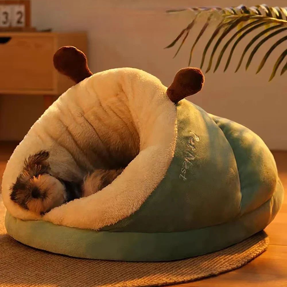 Cama Macia para Cães Sofá Quente de Inverno de Pelúcia para Pequenos e Médios Cães Gatos Ninho de Dormir Aconchegante Casinha Caverna para Filhotes Cachorros