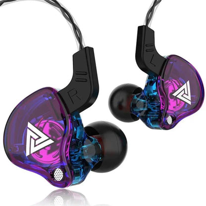 VIKEFON QKZ AK6 Fone de Ouvido Intra-auricular com 6 Drivers Dinâmicos, Headphone com Microfone, Estéreo Esportivo HIFI, Fone de Ouvido Monitor com Subwoofer