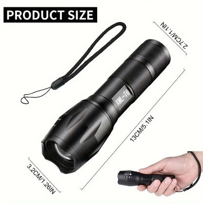 High Power LED Flashlight T6 Aluminum Alloy Zoomable Tactical Torch Battery powered Waterproof Outdoor Light For Camping Lantern