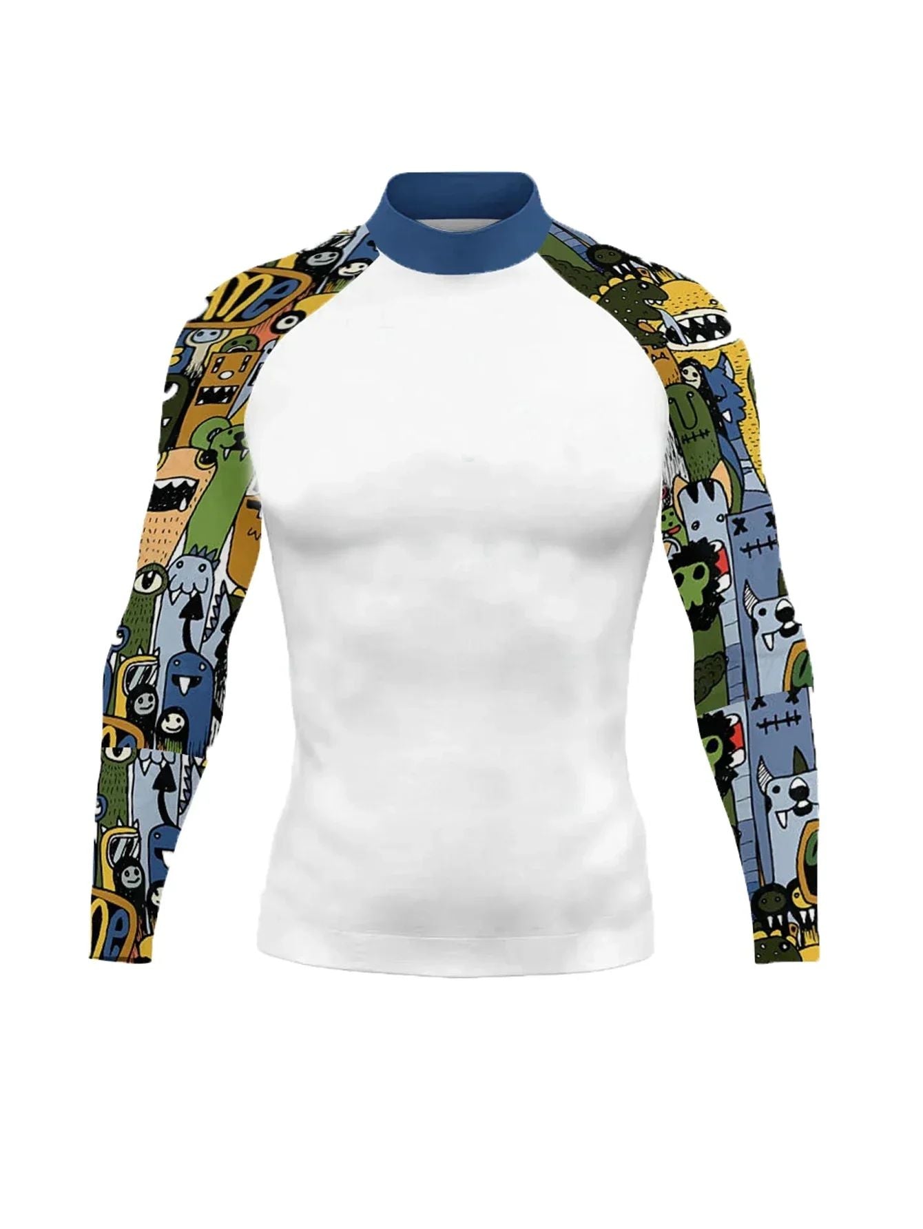 Men's Surfing Shirt Gym Clothes Long Sleeve Basic Surfing Suit Rashguard UV Sun Protection Diving Swimwear