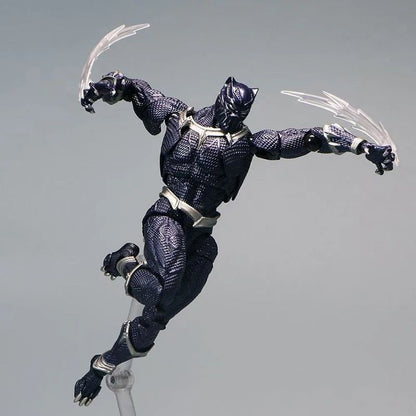 Amazing Yamaguchi Black Panther Action Figure Collection Model 15cm Kaiyodo Revoltech #030 Marvel T Challa Movable Figurine Toys