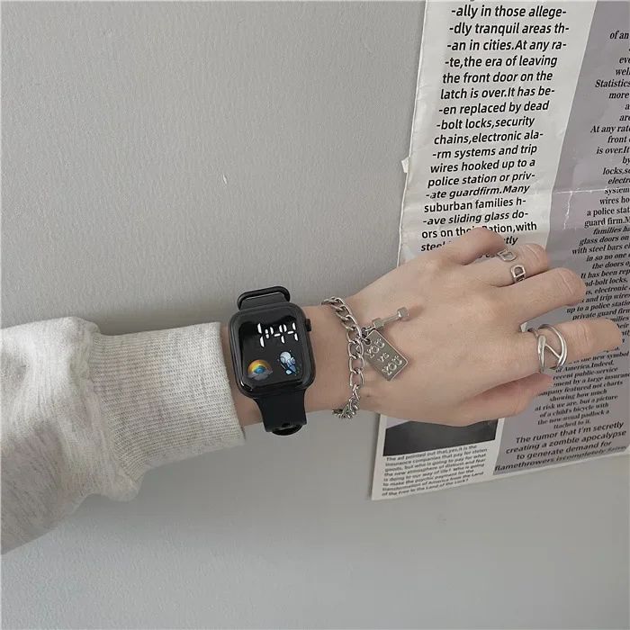 New LED Sports Watches Digital Watch for Men Women Wristwatches Casual Silicone Montre Femme Relojs Para Mujer (No Bracelet)