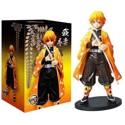 Boneco de Anime Demon Slayer Kimetsu No Yaiba Tanjiro Nezuko Zenitsu Figurine Inosuke Guerreiro Bonecos de Ação Colecionáveis Brinquedo Modelo