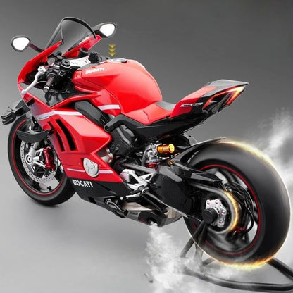 Spray de Fundição 1:6 Ducati V4 Moto Liga Modelo Coleção Miniatura Voiture Ornamento Namorado Presente Decoração de Casa Brinquedo Veículo