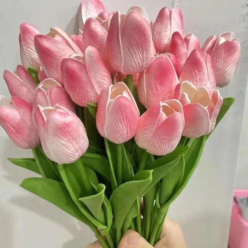 5-30Pcs Premium Tulip Artificial Flowers, Real Touch Tulip Bouquet, Decorative for Wedding Home Party Christmas Candy Birthday