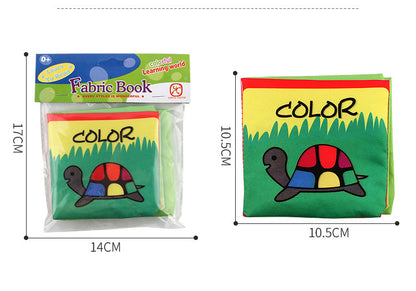 Livros de Pano Macios para Bebês com Som de Chocalho, Livros Silenciosos de Animais para Bebês, Brinquedos Educacionais de Aprendizagem Precoce para Bebês de 0 a 12 Meses, à Prova de Rasgos