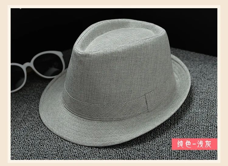 Fashionable Elegant Vintage Unisex Classic Summer Hat with Brim for Men and Women in Black, White, Red, Panama Top Jazz Beach Fe
