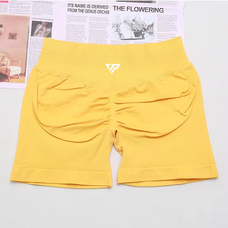 Women's High-quality Sports Stretch Fitness Shorts Peach Belly Yoga Training Running Pilates Tight Yoga Shorts