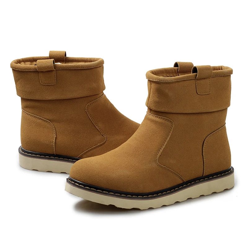 2025  Men's casual snow boots Trendy and versatile minimalist style Fashionable street walking Outdoor Warm Shoes Classic Black