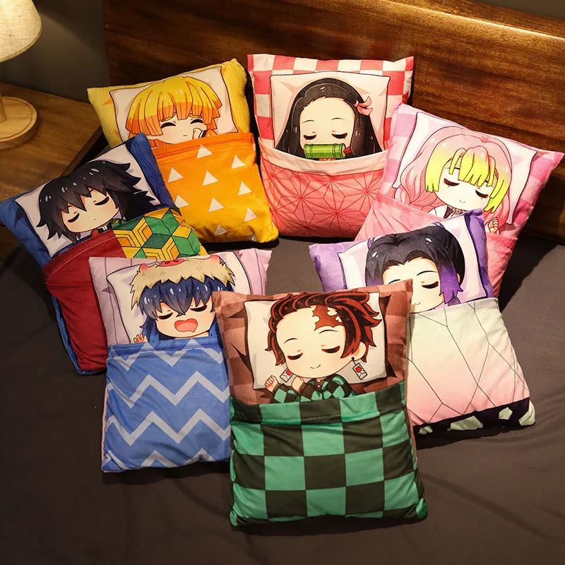 Demon Slayer Plush Stuffed Pillows Kimetsu No Yaiba Dakimakura Cute Anime Throw Pillow Kawaii Doll Tanjirou Nezuko Body Cushion