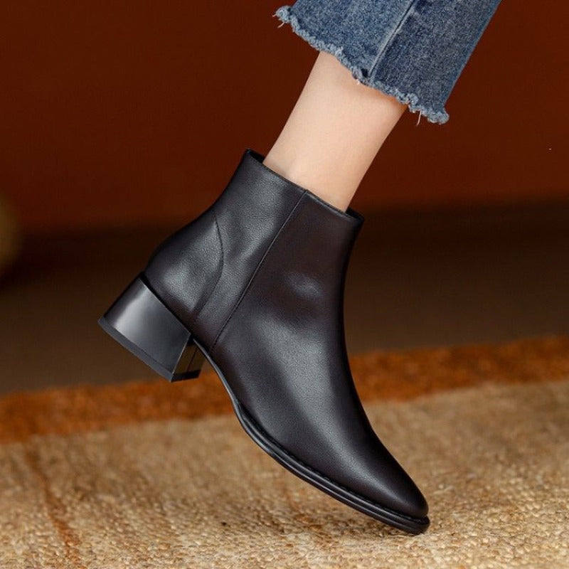 Women Ankle Boots Thick Heels Short Boot Fashion Winter Shoes Women Ins Autumn Daily Office Lady Footwear Size 35-40