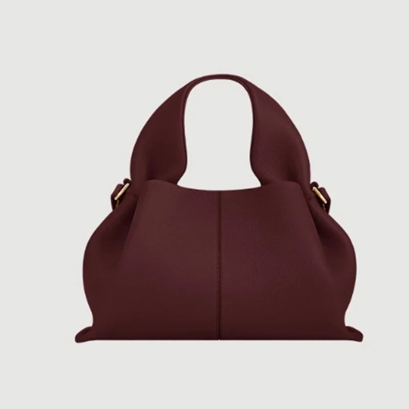 New commuting women's single shoulder cloud bag, niche retro high-end leather single shoulder crossbody bag2025