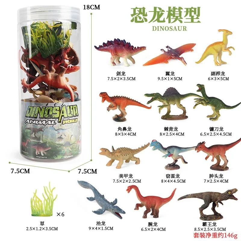 Mini Modelo Animal Fazenda de Vida Selvagem Aves Dinossauro Oceano Conjunto Animais da Planície Crocodilo Pinguim Insetos Brinquedos Micro Modelo Balde