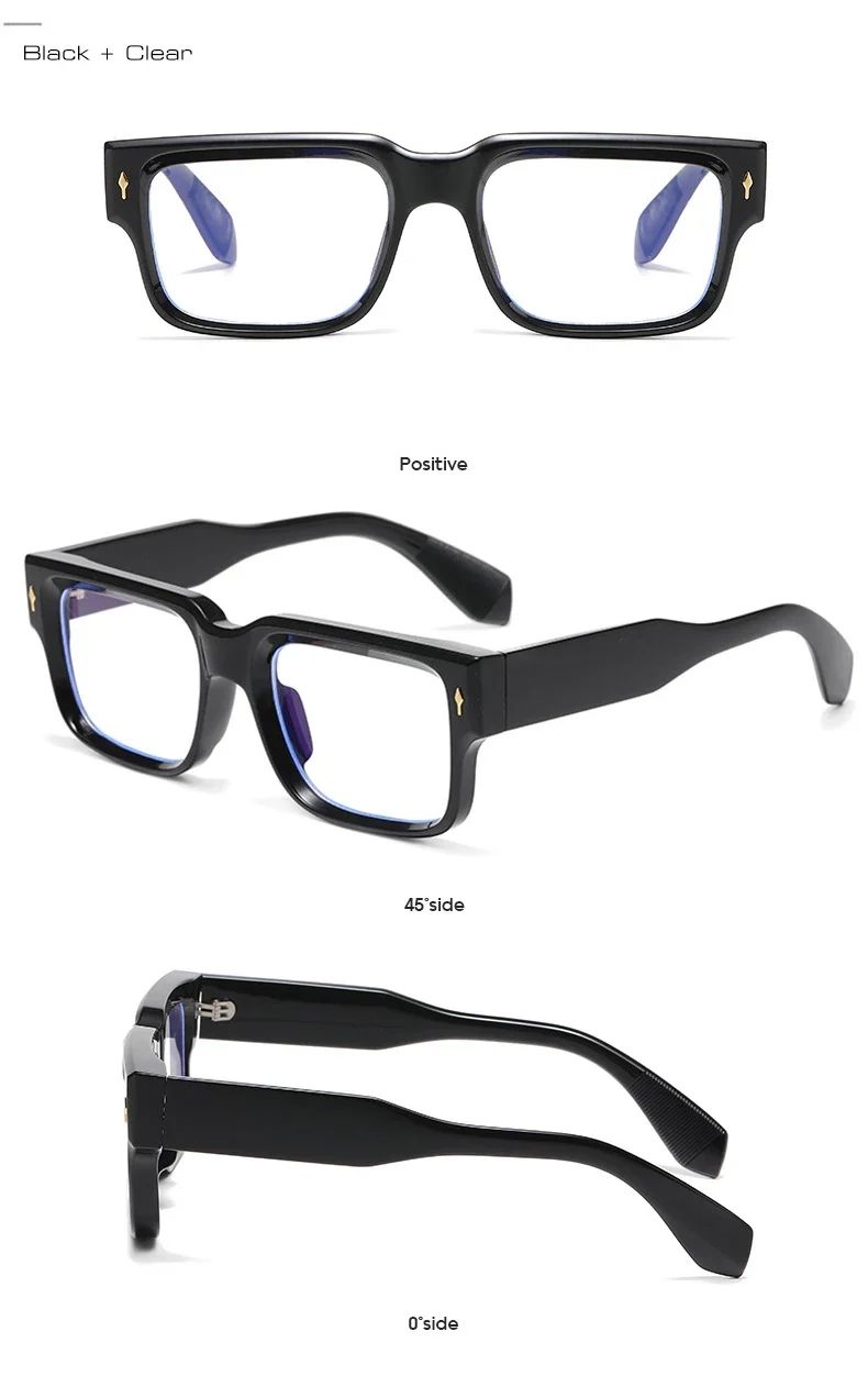 JNPCXI Óculos de Sol Retrô Quadrados Femininos Listras de Leopardo Sombras UV400 Rebites da Moda Masculinos Óculos de Sol Transparentes Gradiente