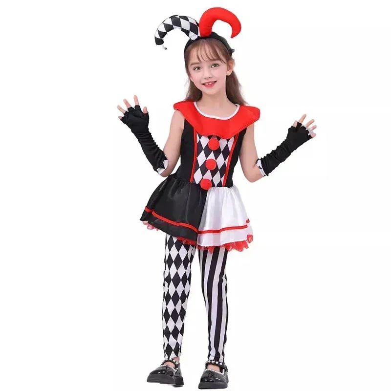 2026 New Sydanne New Variety Clown Skirt Dress Set Cosplay Costume  Cute Clown Clothes Masquerade Halloween Costume