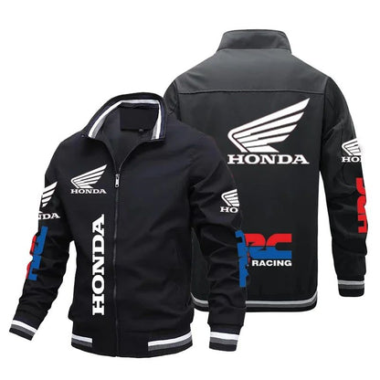Honda Motorcycle Jacket For Men Honda Red Wing and HRC Logo Biker Jacket Windbreaker Men Sportswear Slim Racing Team Jacket Male