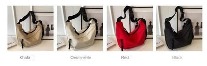 Fashion High Capacity Solid Color Single Shoulder Totes Bag Nylon Hobos Crossbody Bags Solid Casual Zipper Women's Bags
