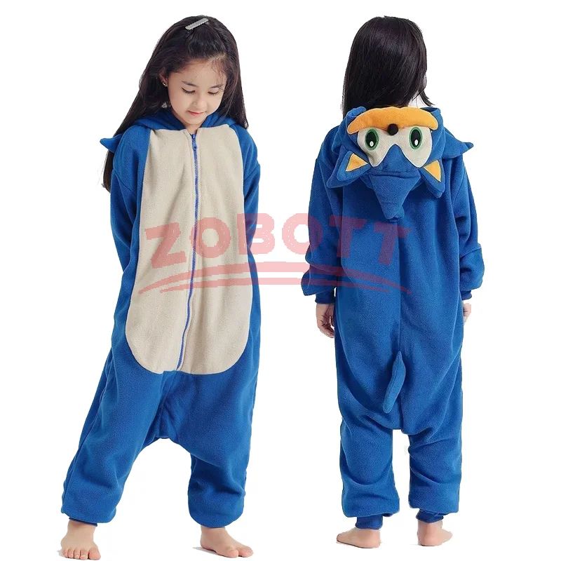 Girls Boys Cartoon Sleepwear Kids Children Cute Sonic Onesies Animal Flannel Pajamas For Christmas Halloween Party