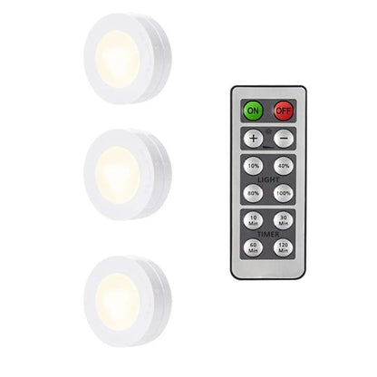 Luzes de LED Sem Fio com Controle Remoto Dimerizável a Pilha para Cozinha, Armário e Guarda-Roupa