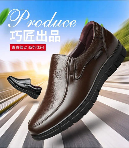 Men Genuine Leather Businenss Loafers Handmade Shoes Non-slip Man Flat Driving Walking Man Soft Luxury Dad Dress Office Shoes