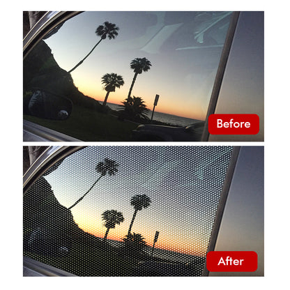 One Way Perforated Film  Self Adhesive Suitable for Cars Headlight Tint Perforated Black Vinyl Film Sticker Privacy Window Film