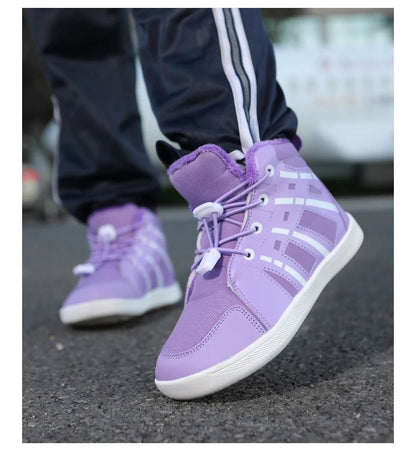 Fashion Kids Snow Boots Wide ToeBox Shoes Kid's Waterprof Barefoot Sneakers Boys Girls Warm Cotton Lightweight Non-slip Sneakers