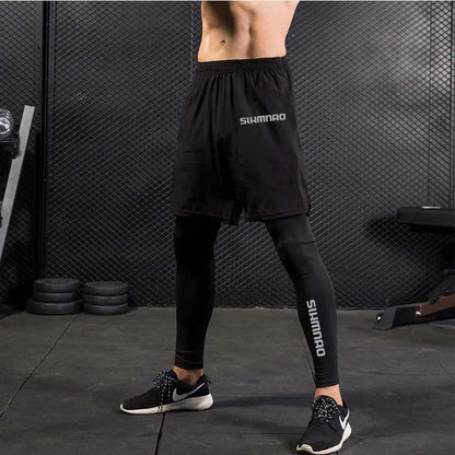 Calça Masculina Casual para Atividades ao Ar Livre 2025 de Secagem Rápida para Pesca, Ciclismo, Caminhada e Calça de Corrida Fitness Elástica Justa de Duas Peças
