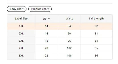 Plus Size 1XL-5XL New Women's Fashion High-Waisted Slim-Fit A-Line Printed Shorts Skirt Ladies High Rise  A-line Mini Skirt