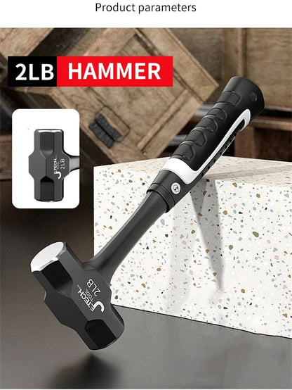 Z50 2LB-3LB Marreta Pesada Forjada em Aço de Peça Única, Martelo para perfurar tijolos e rachaduras, Martelo de Engenheiro para Construção Civil