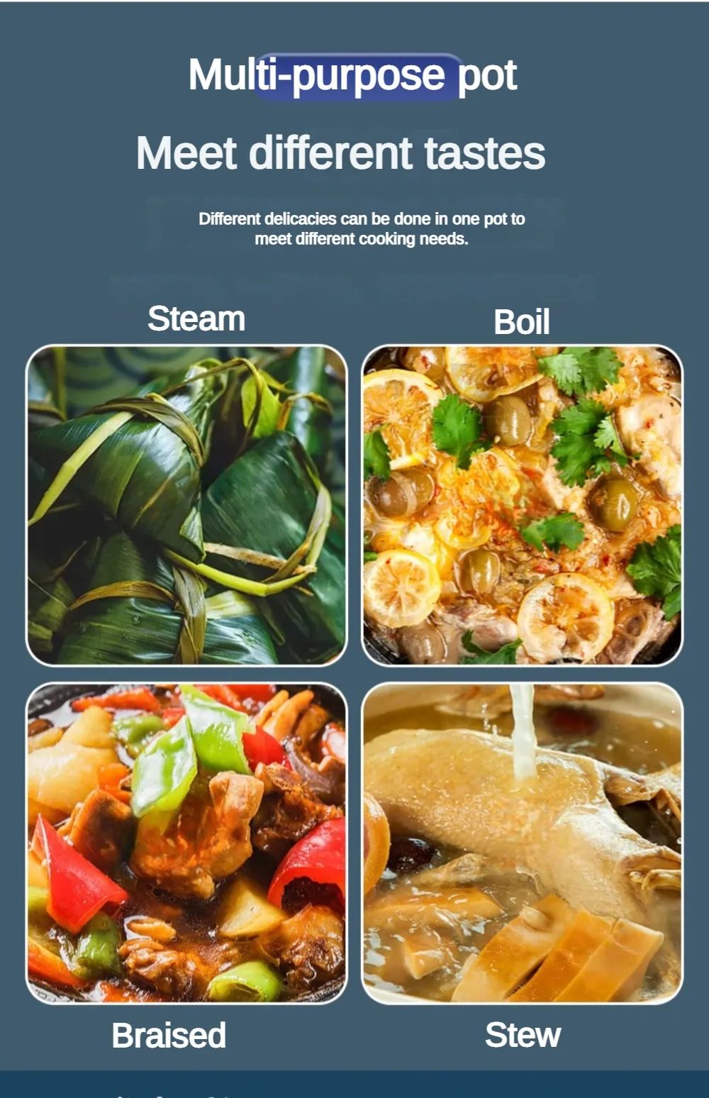 Electric Pressure Cooker, Rice Cooker, Stainless Steel Pot, Cuisine Cooker