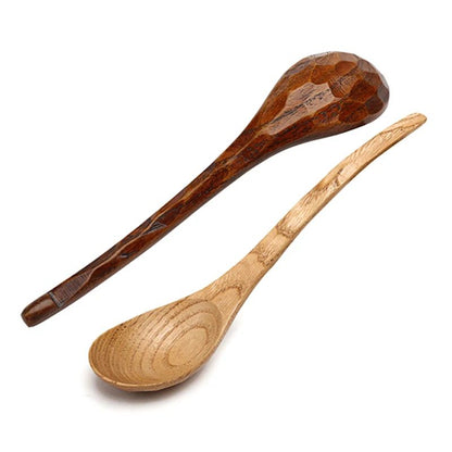2 Colheres De Madeira Cabo Longo Ramen Sopa Colher Grande Estilo Japonês Crianças Arroz Sobremesa Cereal Colher De Jantar Madeira Utensílios De Cozinha