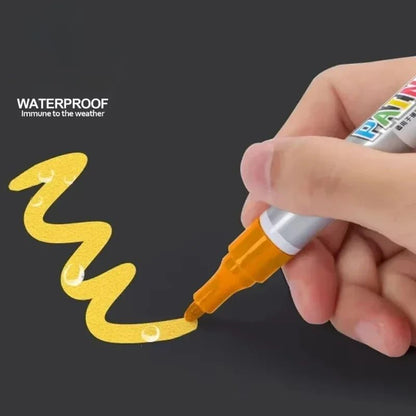 Caneta de retoque para arranhões de pintura de carro caneta de tinta à prova d'água marcador de tinta para cuidado de pneu automotivo preto branco vermelho prata